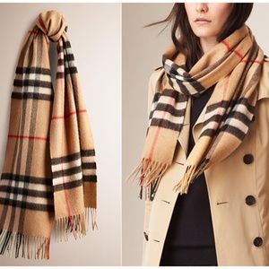 giant icon check cashmere scarf burberry